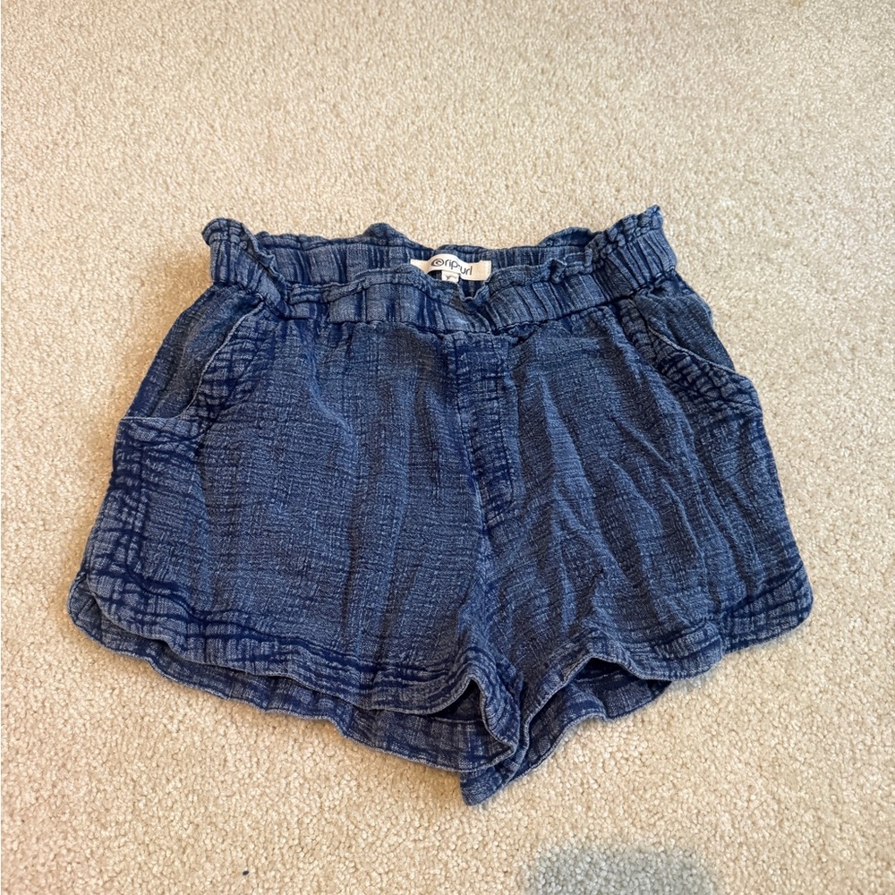 Rip Curl High Waist Blue Shorts with Elastic Waistband